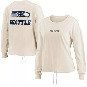 Seattle Seahawks WEAR by Erin Andrews Long Sleeve Crop Top Shirt Size XL BNWT